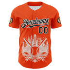 Custom Orange Black-White 3D Urban City Edition Sports Authentic Baseball Jersey