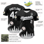 Custom Black White-Gray 3D Urban City Edition Sports Authentic Baseball Jersey
