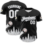 Custom Black White-Gray 3D Urban City Edition Sports Authentic Baseball Jersey