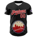 Custom Black Red Blue Cream-White 3D Urban City Edition Sports Authentic Baseball Jersey