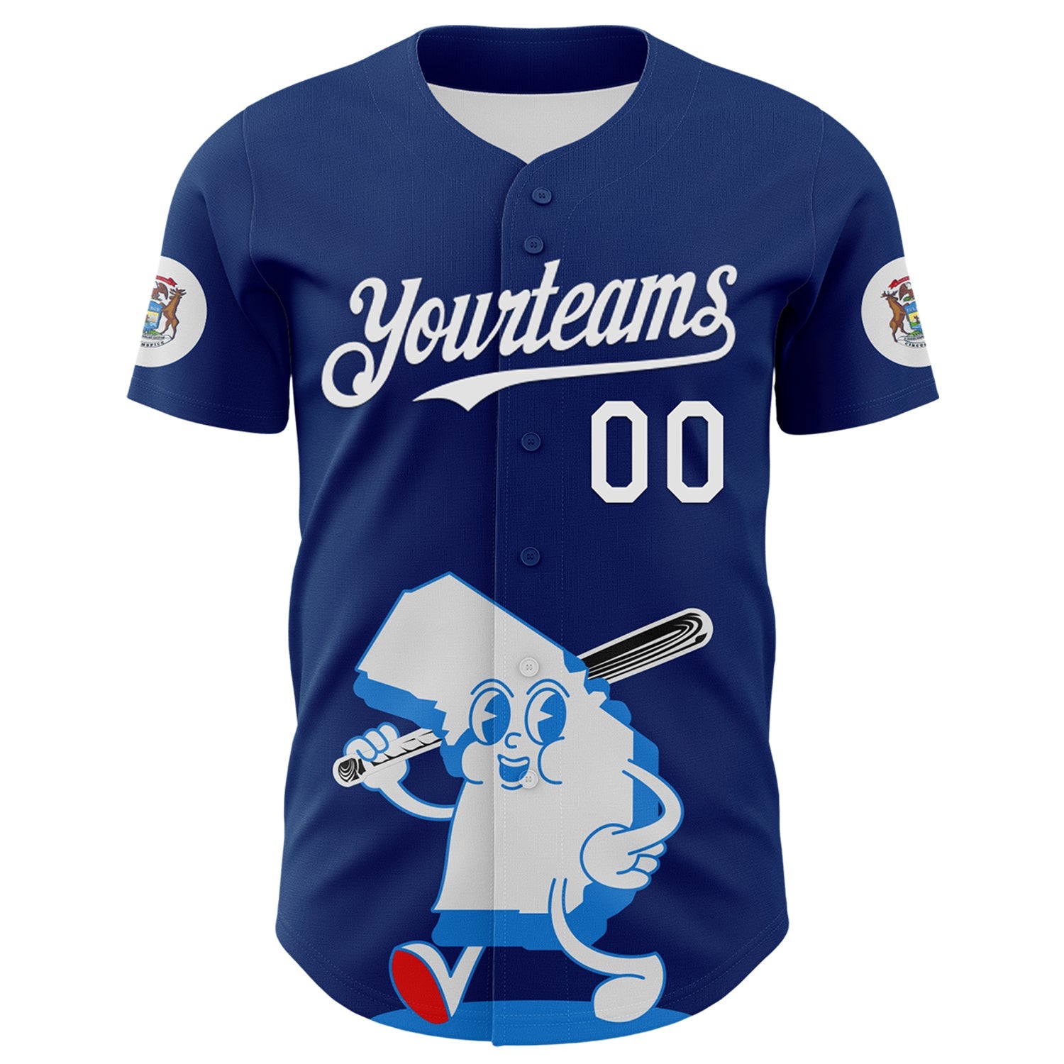 Custom Blue White-Red 3D Urban City Edition Sports Authentic Baseball Jersey