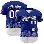 Custom Royal White-Black 3D Urban City Edition Sports Authentic Baseball Jersey