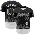 Custom Black White 3D Urban City Edition Sports Authentic Baseball Jersey