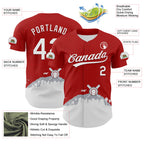 Custom Red White Gray-Black 3D Urban City Edition Sports Authentic Baseball Jersey