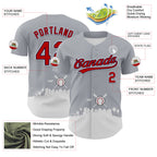 Custom Gray Red Black Navy-White 3D Urban City Edition Sports Authentic Baseball Jersey