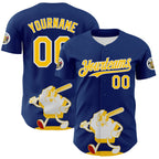 Custom Blue Gold Red-White 3D Urban City Edition Sports Authentic Baseball Jersey