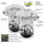 Custom White Black-Gray 3D Urban City Edition Sports Authentic Baseball Jersey