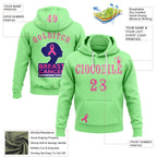 Custom Pea Green Pink Blue-White 3D Pink Ribbon Breast Cancer Awareness Women Health Care Support Sports Pullover Sweatshirt Hoodie