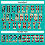 Custom Aqua Vintage USA Flag Cream-Black Hockey Lace Neck Jersey