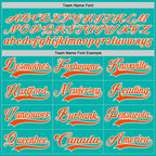 Custom Aqua Orange-White Hockey Lace Neck Jersey