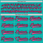 Custom Aqua Pink-Black Hockey Lace Neck Jersey