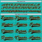 Custom Aqua Black-Old Gold Hockey Lace Neck Jersey