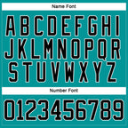 Custom Aqua Black-White Hockey Jersey