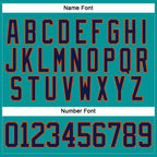 Custom Aqua Navy-Orange Hockey Jersey