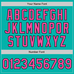 Custom Aqua Pink-Black Authentic Baseball Jersey