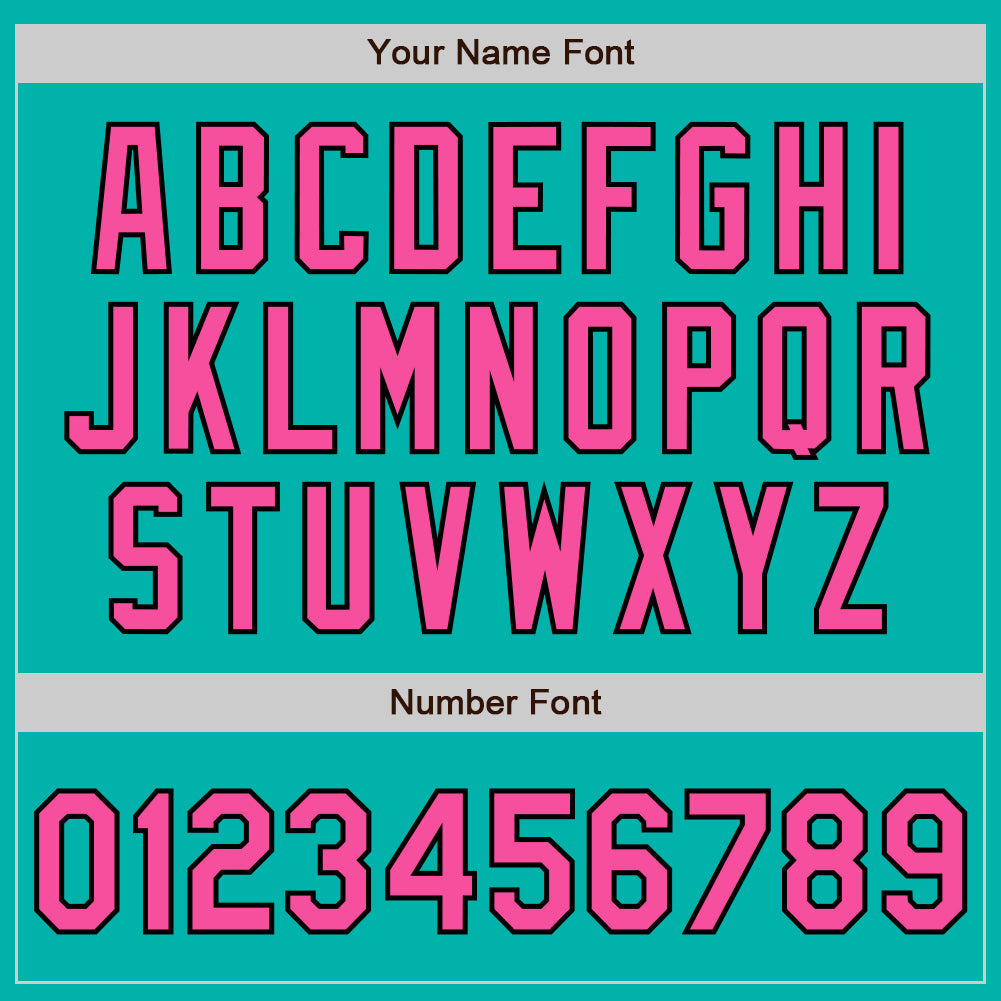 Custom Aqua Pink-Black Authentic Baseball Jersey