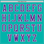 Custom Aqua Purple-White Authentic Baseball Jersey