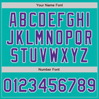 Custom Aqua Purple-White Authentic Baseball Jersey