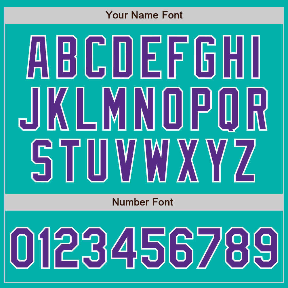 Custom Aqua Purple-White Authentic Baseball Jersey