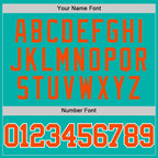 Custom Aqua Orange-White Authentic Basketball Jersey