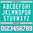 Custom Aqua White-Pink Authentic Basketball Jersey