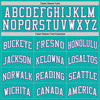 Custom Aqua White-Purple Authentic Basketball Jersey