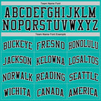 Custom Aqua Black-White Authentic Basketball Jersey