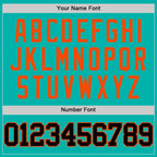 Custom Aqua Black-Orange Authentic Basketball Jersey