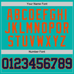 Custom Aqua Navy-Orange Authentic Basketball Jersey