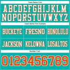 Custom Aqua Orange-White Authentic Football Jersey