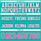 Custom Aqua Pink-White Authentic Football Jersey