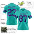 Custom Aqua Purple Authentic Football Jersey