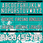 Custom Aqua White-Black 3D Pattern Splash Authentic Football Jersey