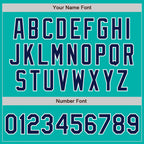 Custom Stitched Aqua Navy-White Baseball Pullover Sweatshirt Hoodie