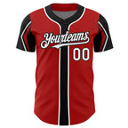 Custom Kelly Green White-Yellow 3 Colors Arm Shapes Authentic Baseball Jersey