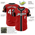 Custom Kelly Green White-Yellow 3 Colors Arm Shapes Authentic Baseball Jersey