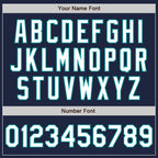 Custom Navy White-Teal 3 Colors Arm Shapes Authentic Baseball Jersey