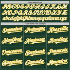 Custom Green White-Gold 3 Colors Arm Shapes Authentic Baseball Jersey