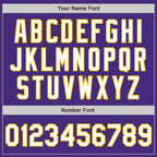 Custom Purple White-Gold 3 Colors Arm Shapes Authentic Baseball Jersey