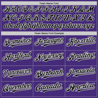 Custom Purple Black-White 3 Colors Arm Shapes Authentic Baseball Jersey