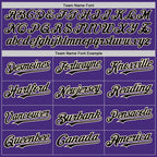 Custom Purple Black-Cream 3 Colors Arm Shapes Authentic Baseball Jersey