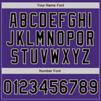 Custom Purple Black-Cream 3 Colors Arm Shapes Authentic Baseball Jersey