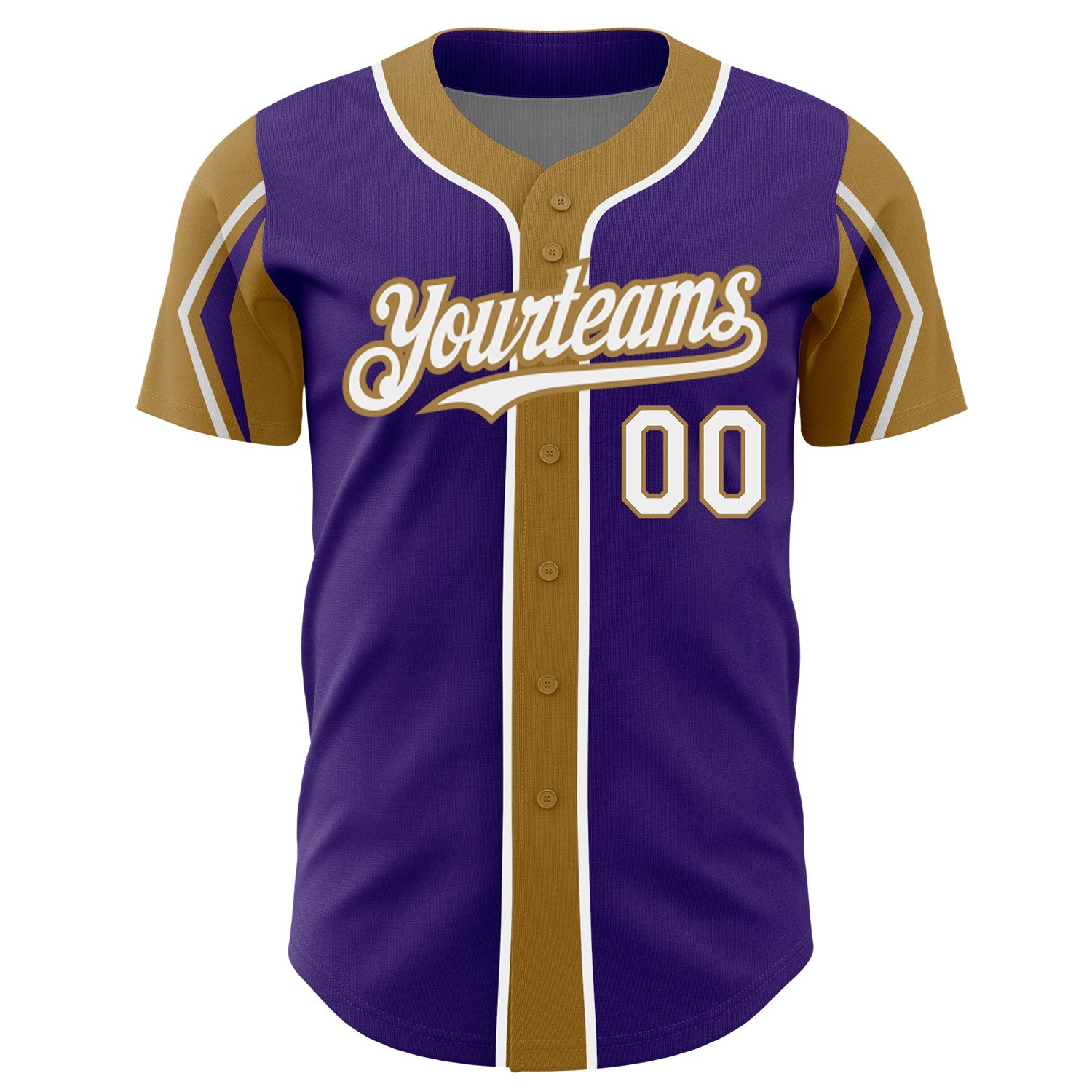 Custom Purple White-Light Blue 3 Colors Arm Shapes Authentic Baseball Jersey (Copy)