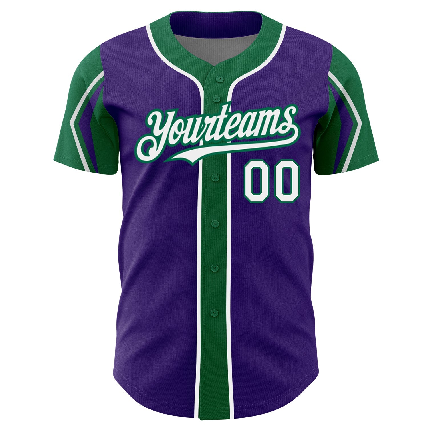 Custom Purple White-Light Blue 3 Colors Arm Shapes Authentic Baseball Jersey