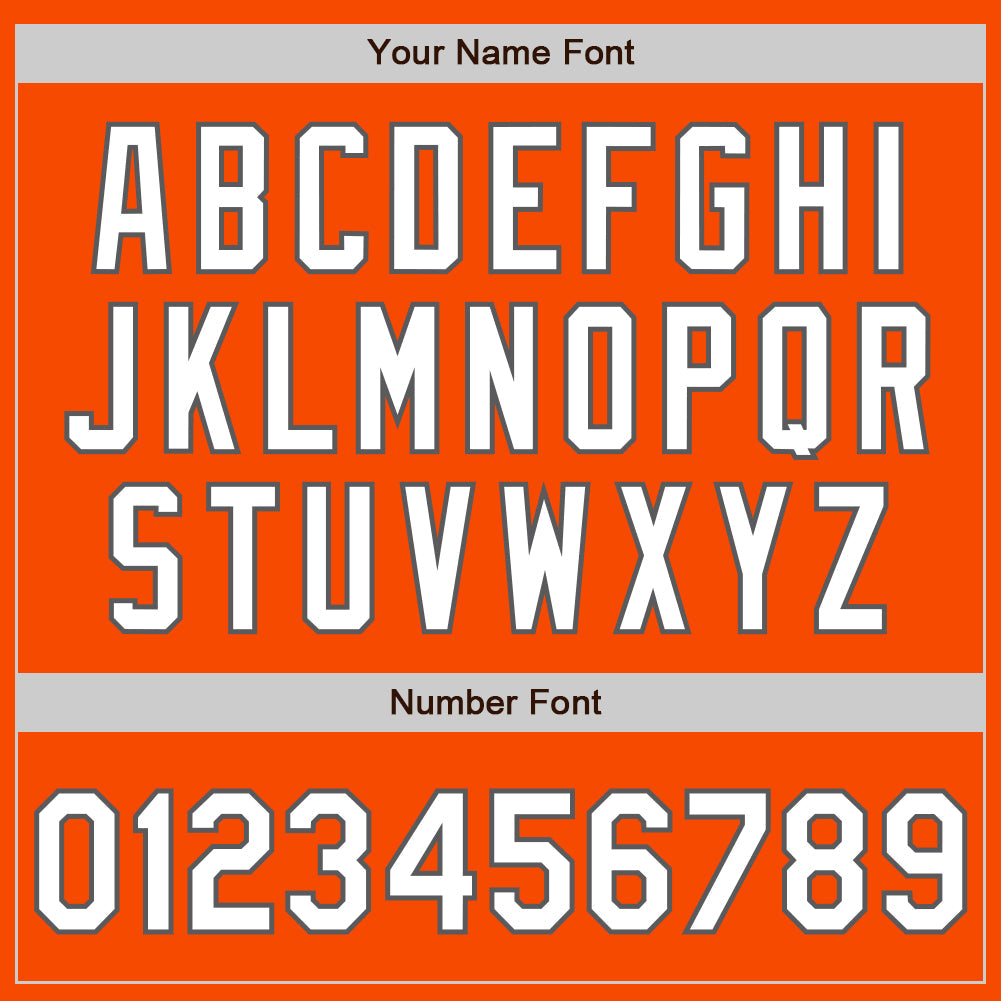Custom Orange White-Gray 3 Colors Arm Shapes Authentic Baseball Jersey