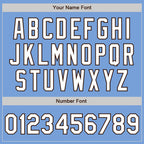 Custom Light Blue White-Brown 3 Colors Arm Shapes Authentic Baseball Jersey