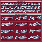 Custom Crimson White-Navy 3 Colors Arm Shapes Authentic Baseball Jersey
