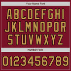 Custom Crimson Old Gold-Black 3 Colors Arm Shapes Authentic Baseball Jersey