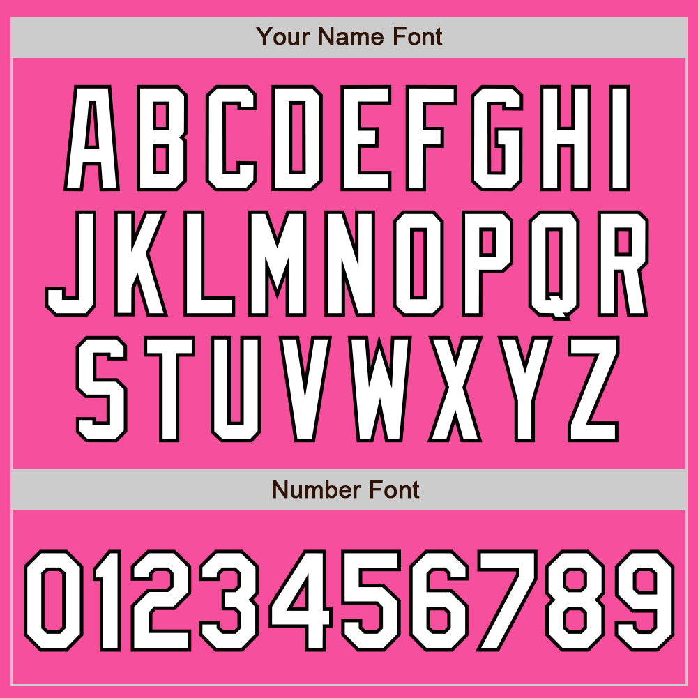Custom Pink White-Black 3 Colors Arm Shapes Authentic Baseball Jersey