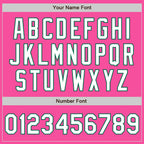 Custom Pink White-Kelly Green 3 Colors Arm Shapes Authentic Baseball Jersey